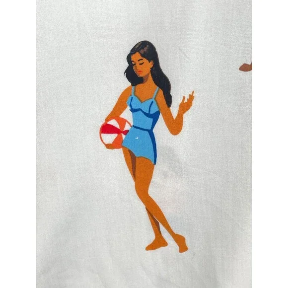 Jane & Delancey Shirt Womens XL Novelty Retro Beach Girls Bathing Suits NWT - Picture 10 of 15